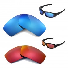 Walleva Fire Red + Ice Blue Polarized Replacement Lenses for Oakley Canteen (2013&before) Sunglasses